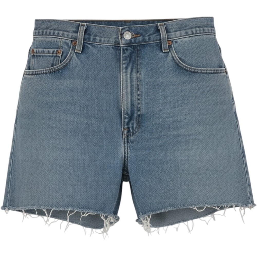 Levis 505 VTG High Waisted Cut Off Denim Shorts Blue Medium Wash W36 00505-4891
